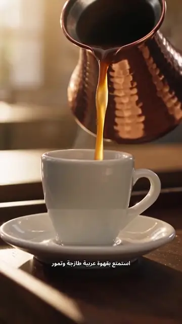 A café ad made in Peeka Studio, with Arabic captions